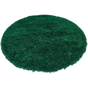 Teppich HOME AFFAIRE Viva rund Teppiche Gr. Ø 190 cm, 45 mm, 1 St., grün (dunkelgrün) Esszimmerteppiche