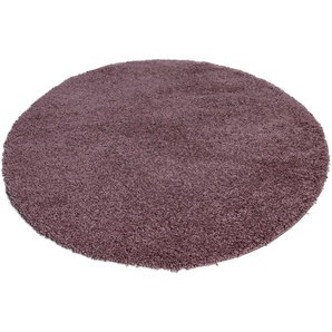 Teppich HOME AFFAIRE Viva rund Teppiche Gr. Ø 190 cm, 45 mm, 1 St., lila (flieder) Esszimmerteppiche