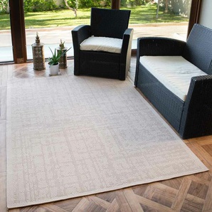 Teppich Home - In- und Outdoor Flachgewebe Terrassen & Balkon Küche Teppich In Beige,Ø 200 cm Rund