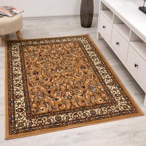 Teppich Home - Orient Teppich rot beige grau schwarz klassisch dicht gewebt mit Ornament und Blumenmotiven,240x340 cm, B2430