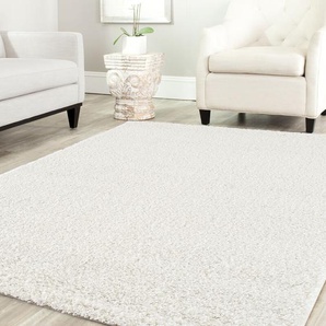 Teppich Home - Shaggy Teppich Farbe Hochflor Langflor Teppiche Modern Uni Farben ,Creme, 140x200 cm
