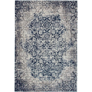 Teppich Jacquard Retro- und Vintage-Design Baumwollrücken Grau  Multi