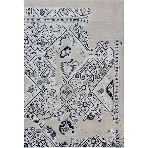 Teppich Jacquard Retro- und Vintage-Design Baumwollrücken Grau  Schwarz