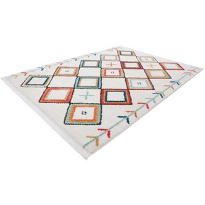 Teppich KAYOOM Agadir 210 Teppiche Gr. B/L: 200 cm x 290 cm, 23 mm, 1 St., bunt (multi) Fransenteppich Esszimmerteppiche trendiger Ethno-Style, wie handgemalt wirkende Muster, mit Fransen