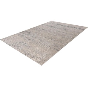Teppich KAYOOM Gene 525 Teppiche Gr. B/L: 160 cm x 230 cm, 8 mm, 1 St., beige (beige, blau) Esszimmerteppiche