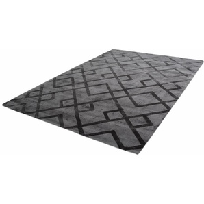 Teppich KAYOOM Luxury 310 Teppiche Gr. B/L: 160 cm x 230 cm, 13 mm, 1 St., grau (anthrazit) Esszimmerteppiche