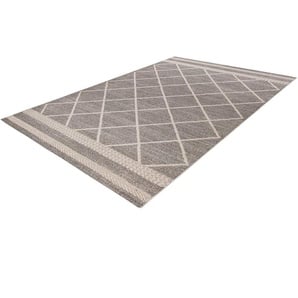 Teppich KAYOOM Rhombus 225 Teppiche Gr. B/L: 160 cm x 230 cm, 10 mm, 1 St., braun (braun, beige) Esszimmerteppiche