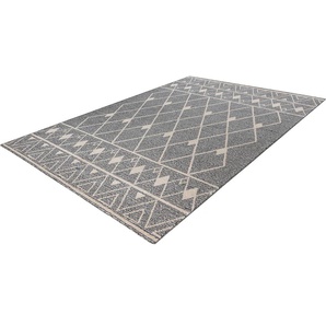Teppich KAYOOM Rhombus 325 Teppiche Gr. B/L: 160 cm x 230 cm, 10 mm, 1 St., grau (grau, beige) Esszimmerteppiche