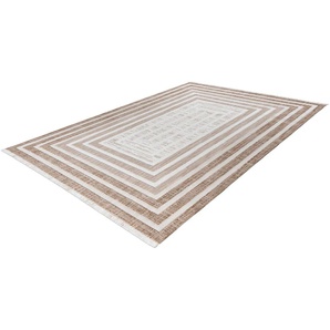 Teppich KAYOOM Sarai 125 Teppiche Gr. B/L: 160 cm x 230 cm, 6 mm, 1 St., braun (braun, beige) Esszimmerteppiche