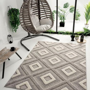 Teppich Kayra 54063, merinos, rechteckig, Höhe: 20 mm, Hoch Tief Struktur, Boho Style, Scandic, In- Outdoor geeignet