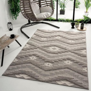 Teppich Kayra 54066, merinos, rechteckig, Höhe: 20 mm, Hoch Tief Struktur, Boho Style, Scandic, In- Outdoor geeignet