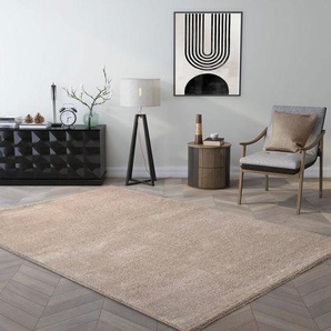 Teppich kurzflor Einfarbig Super Qualität Ultra Soft für Wohnzimmer, Kinderzimmer, Schlafzimmer Läufer,Beige, 120x170 cm