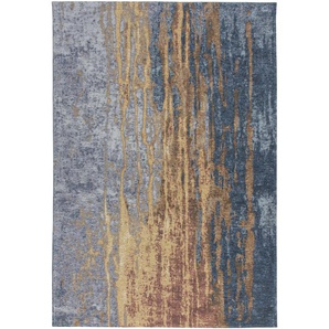Teppich Kurzflorteppich  Vintage-Design widerstandsfähige Jaquard-Stoffe Beige  Blau