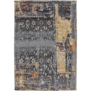 Teppich Kurzflorteppich  Vintage-Design widerstandsfähige Jaquard-Stoffe Multi  Blau