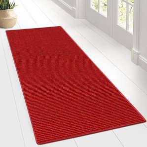 Teppich-Läufer auf Maß gekettelt | Sylt rot | Breite: 80 cm, Länge: 300 cm