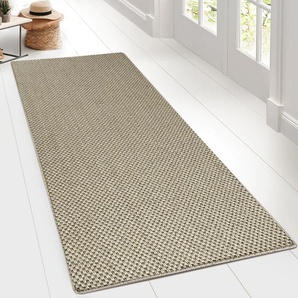 Teppich-Läufer auf Maß | Sisal | Tiger-Eye-Struktur | Gekettelt | Creme | Breite: 300 cm, Länge: 450 cm