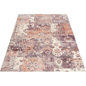 Teppich LEONIQUE Arnau Teppiche Gr. B/L: 240 cm x 330 cm, 10 mm, 1 St., bunt (multi) Baumwollteppiche Vintage Design, Teppich im Used-Look, orientalisch, Flachgewebe