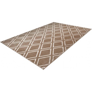Teppich LEONIQUE Ledion Teppiche Gr. B/L: 200 cm x 290 cm, 7 mm, 1 St., grau (taupe) Esszimmerteppiche besonders weich durch Mikrofaser, Kurzflor, 3D-Effekt