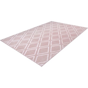 Teppich LEONIQUE Ledion Teppiche Gr. B/L: 200 cm x 290 cm, 7 mm, 1 St., rosa Esszimmerteppiche besonders weich durch Mikrofaser, Kurzflor, 3D-Effekt