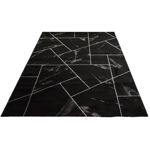 Teppich LEONIQUE Lerina Teppiche Gr. B/L: 160 cm x 230 cm, 12 mm, 1 St., schwarz (black, silver) Esszimmerteppiche