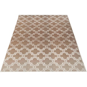 Teppich LEONIQUE Triana Teppiche Gr. B/L: 200 cm x 290 cm, 7 mm, 1 St., grau (taupe) Esszimmerteppiche 3D-Design, geometrisches & modernes Design, Kurzflor, kuschelig