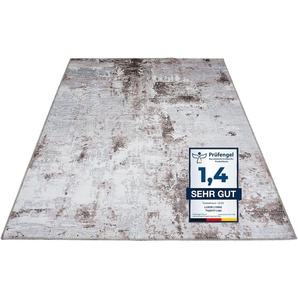 Teppich LUXOR LIVING Lago Teppiche Gr. B/L: 240 cm x 340 cm, 6 mm, 1 St., grau (anthrazit, grau) Orientalische Muster faltbarer Teppich, modernes Design, waschbar, In- und Outdoor geeignet