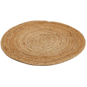Teppich LUXOR LIVING Mamda 2 Teppiche Gr. Ø 120 cm, 4 mm, 1 St., beige (natur) Juteteppich Knüpfteppich Kurzflorteppich Teppich Juteteppiche Teppiche Flachgewebe, handgeflochten, Flecht Design, 100% Naturfaser,Boho-Style