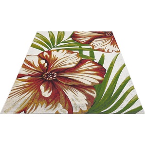 Teppich LUXOR LIVING Panama Blume Teppiche Gr. B/L: 160 cm x 230 cm, 5 mm, 1 St., bunt (multi) Esszimmerteppiche Flachgewebe, modernes Design, Motiv Blumen, In- und Outdoor geeignet