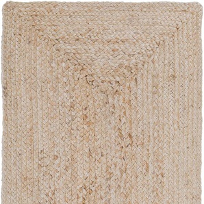 Teppich LUXOR LIVING Salo Teppiche Gr. B/L: 160 cm x 230 cm, 6 mm, 1 St., beige (natur) Juteteppiche handgeflochten, Flecht Design, 100% Naturfaser, mit Bordüre