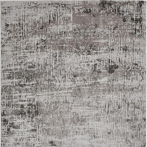 Teppich LUXOR LIVING Saragossa Teppiche Gr. B/L: 160 cm x 230 cm, 10 mm, 1 St., grau (dunkelgrau) Esszimmerteppiche Kurzflor, Seidenoptik, modernes Design