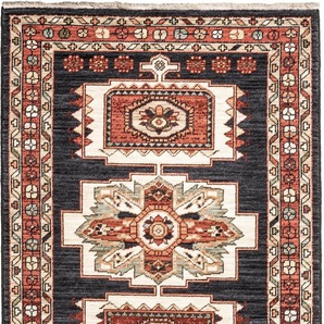 Teppich LUXOR LIVING Sempura Teppiche Gr. B/L: 100 cm x 150 cm, 8 mm, 1 St., blau (blau, rot) Orientalische Muster Orient-Optik, 80% Wolle, mit Fransen, Wohnzimmer