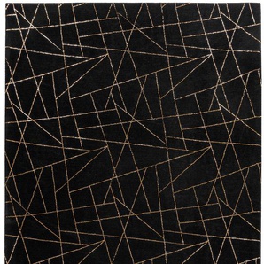 Teppich ME GUSTA Bijou 125 Teppiche Gr. B/L: 160 cm x 230 cm, 20 mm, 1 St., goldfarben (schwarz, goldfarben) Esszimmerteppiche