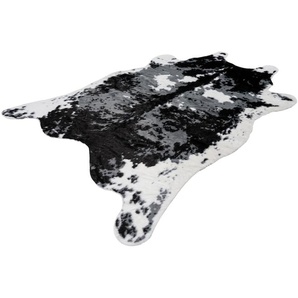 Teppich ME GUSTA Desert 225 Teppiche Gr. B/L: 160 cm x 230 cm, 19 mm, 1 St., schwarz-weiß (schwarz, weiß) Esszimmerteppiche Kunstfellteppich, gemütlicherweicher Flor, Rücken in Wildlederoptik