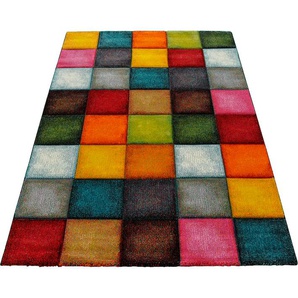 Teppich MERINOS Belis 22605 Teppiche Gr. B/L: 120 cm x 170 cm, 18 mm, 1 St., bunt (multi) Esszimmerteppiche Wohnzimmer, moderner farbenfroher Kurzflorteppich