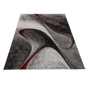 Teppich MERINOS Brilliance 662 Teppiche Gr. B/L: 160 cm x 230 cm, 18 mm, 1 St., grau (grau, rot) Esszimmerteppiche Wohnzimmer