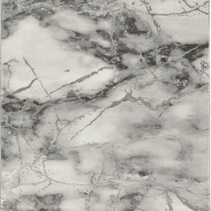 Teppich MERINOS Craft 23270 Teppiche Gr. B/L: 160 cm x 230 cm, 12 mm, 1 St., grau Esszimmerteppiche Wohnzimmer, moderne Marmor Optik