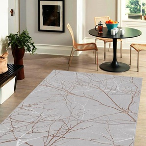 Teppich MERINOS Creation 50055 Teppiche Gr. B/L: 200 cm x 290 cm, 10 mm, 1 St., grau Esszimmerteppiche elegant, glänzend, Kurzflor, Indoor, pflegeleicht, robust