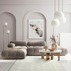 Teppich MERINOS Creation 50057 Teppiche Gr. B/L: 200 cm x 290 cm, 10 mm, 1 St., beige (creme) Esszimmerteppiche elegant, glänzend, Kurzflor, pflegeleicht, Wohnzimmer
