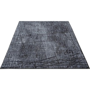 Teppich MERINOS Elis Plus 6500 Teppiche Gr. B/L: 240 cm x 340 cm, 12 mm, 1 St., grau (anthrazit) Esszimmerteppiche strapazierfähiges Flachgewebe, Wohnzimmer, Flur, Diele