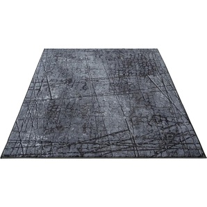Teppich MERINOS Elis Plus 6500 Teppiche Gr. B/L: 300 cm x 340 cm, 12 mm, 1 St., grau (anthrazit) Esszimmerteppiche strapazierfähiges Flachgewebe, Wohnzimmer, Flur, Diele
