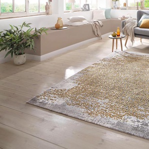 Teppich MERINOS Gayla Teppiche Gr. B/L: 200 cm x 290 cm, 12 mm, 1 St., beige Esszimmerteppiche Vintage Design, Hoch-Tief-Effekt, Wohnzimmer
