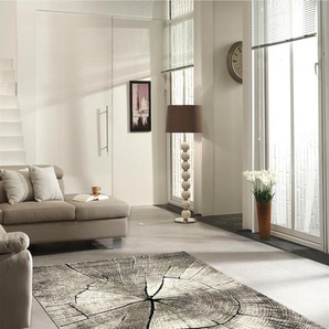 Teppich MERINOS Ibiza 605 Teppiche Gr. B/L: 200 cm x 290 cm, 13 mm, 1 St., braun Esszimmerteppiche Wohnzimmer, Baumstamm Motiv, Holz Optik