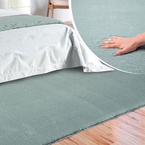 Teppich MERINOS Loft 37, Kunstfellteppich, blau, B:240cm H:16mm L:340cm, Polyester, Teppiche, weich und kuschelig, Fell Haptik, Anti-Rutsch-Unterseite