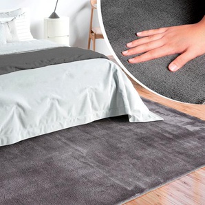 Teppich MERINOS Loft 37, Kunstfellteppich, grau (anthrazit), B:240cm H:16mm L:340cm, Polyester, Teppiche, weich und kuschelig, Fell Haptik, Anti-Rutsch-Unterseite
