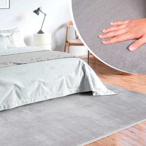 Teppich MERINOS Loft 37, Kunstfellteppich, grau, B:240cm H:16mm L:340cm, Polyester, Teppiche, weich und kuschelig, Fell Haptik, Anti-Rutsch-Unterseite