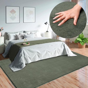 Teppich MERINOS Loft 37, Kunstfellteppich, grün (forest), B:240cm H:16mm L:340cm, Polyester, Teppiche, weich und kuschelig, Fell Haptik, Anti-Rutsch-Unterseite