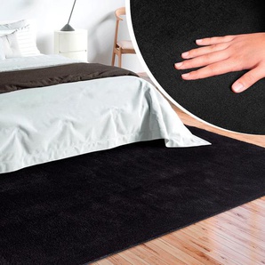 Teppich MERINOS Loft 37, Kunstfellteppich, schwarz, B:240cm H:16mm L:340cm, Polyester, Teppiche, weich und kuschelig, Fell Haptik, Anti-Rutsch-Unterseite