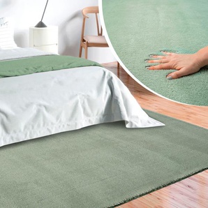 Teppich MERINOS Loft 37, Kunstfellteppich Teppiche Gr. B/L: 240 cm x 340 cm, 16 mm, 1 St., grün Esszimmerteppiche weich und kuschelig, Fell Haptik, Anti-Rutsch-Unterseite