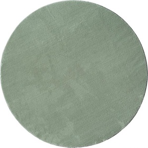 Teppich MERINOS Loft 37 Teppiche Gr. Ø 200 cm, 16 mm, 1 St., grün Esszimmerteppiche Kunstfellteppich besonders weich und kuschelig, Fell Haptik
