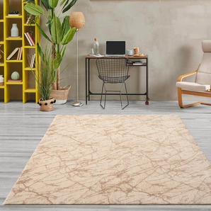 Teppich MERINOS Loft Edition 36, Kurflorteppich Marmor Teppiche Gr. B/L: 240 cm x 340 cm, 16 mm, 1 St., beige Esszimmerteppiche